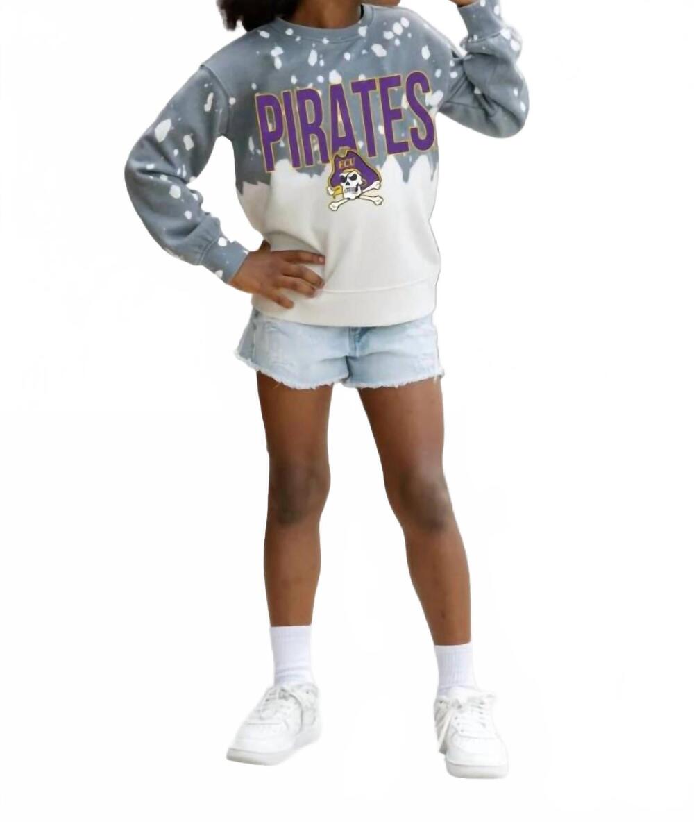 NEW GAMEDAY COUTURE east carolina pirates faded pullover in grey